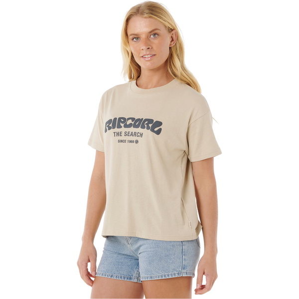 2025 Rip Curl Womens Surf Puff Relaxed Tee 0HXWTE - Natural